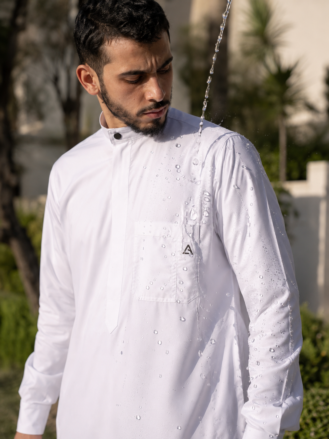 Qamis LANSARI blanc - vue de face