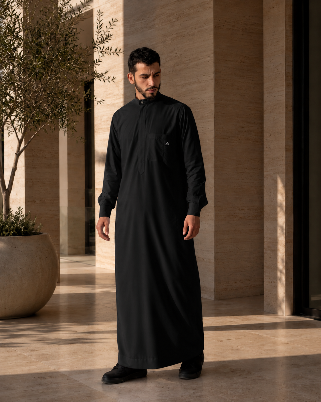 Qamis LANSARI noir - vue principale