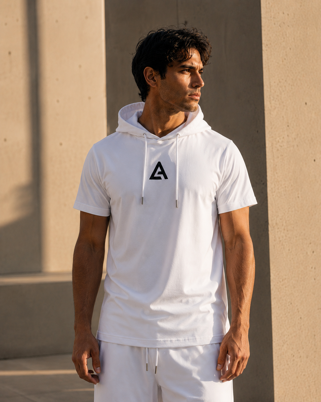 Hooded T-Shirt LANSARI — Noir ou Blanc, coton premium