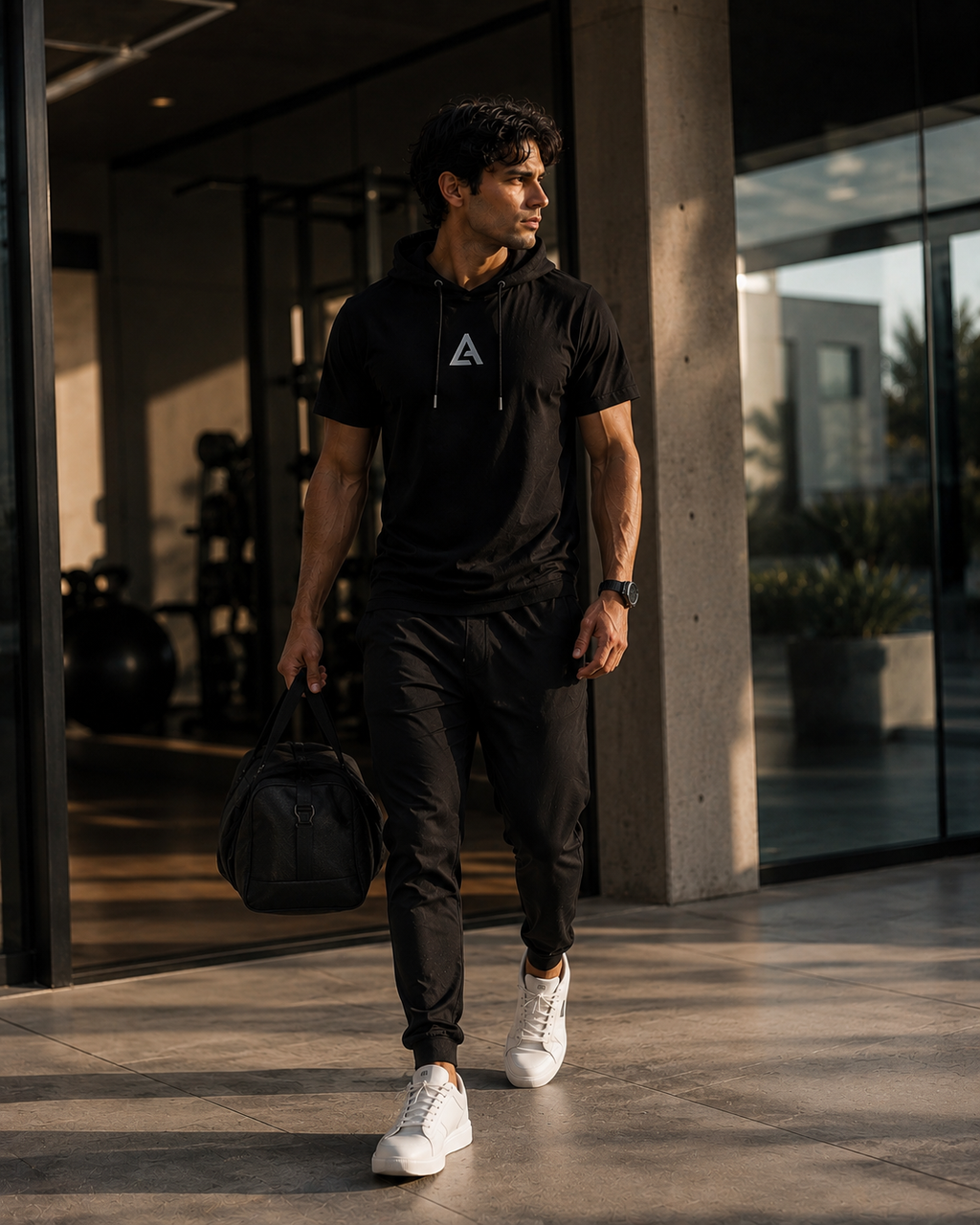 Hooded T-Shirt LANSARI — Noir ou Blanc, coton premium