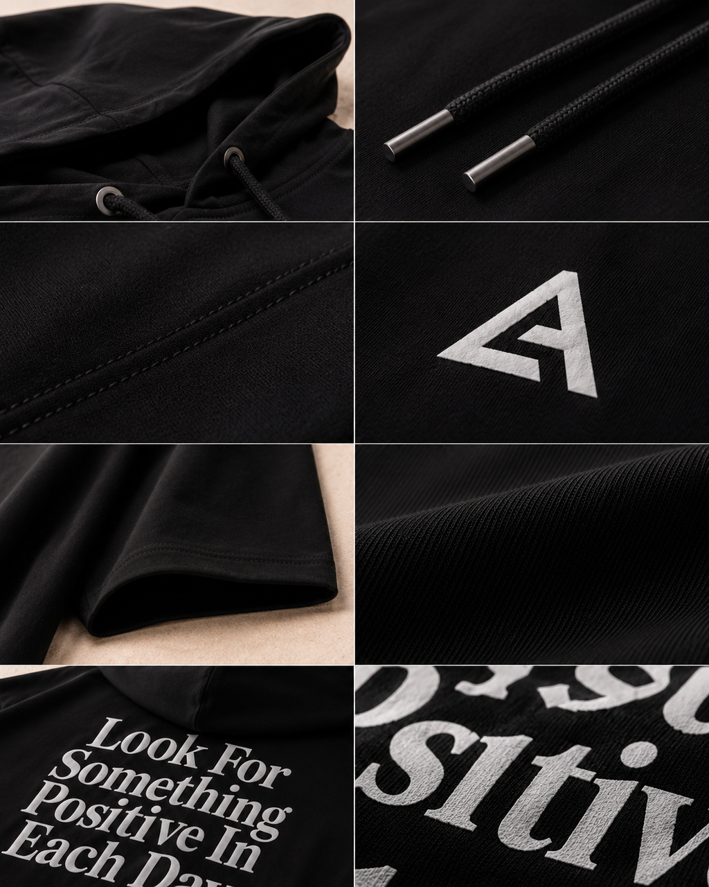 Hooded T-Shirt LANSARI — Noir ou Blanc, coton premium